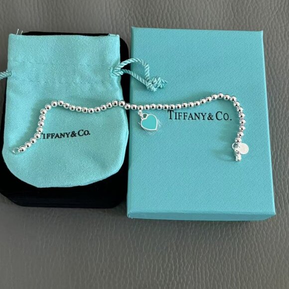 Tiffany & Co. Silver Bracelet with Turquoise Charm - Picture 3 of 6